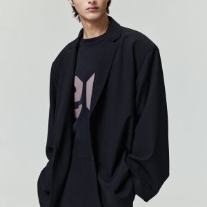 Wool Ripstop Relaxed Long Jacket