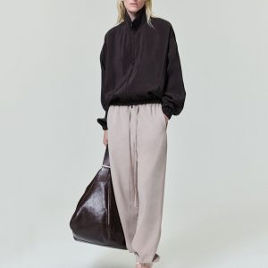 Womens Crinkle Viscose Track Jacket