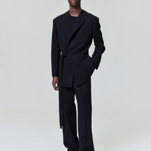 Double Weave Wool Tailored Flared Pants