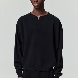 Merino Milano Knit Henley Sweater