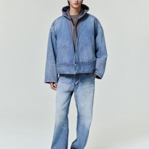 Denim Lapelless Jacket