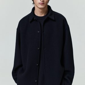 Double Face Wool Cashmere Relaxed Shirt