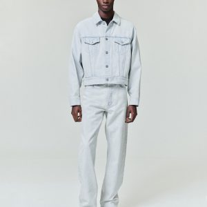 Bleach Washed Denim Straight 5 Pocket