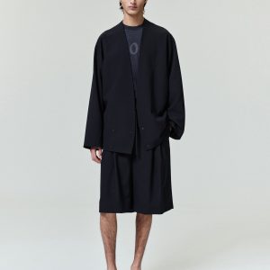 Easy Care Wool Relaxed Lapelless Jacket