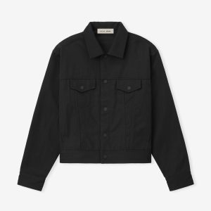Textured Nylon Trucker Jacket