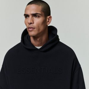 Embossed 90s Fit Fleece Hoodie