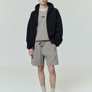 Embossed 90s Fit Fleece Zip-Up Hoodie