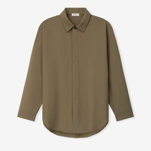 Wool Poplin Relaxed Shirt