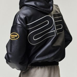 Vanson Essentials Leather Hooded Bomber