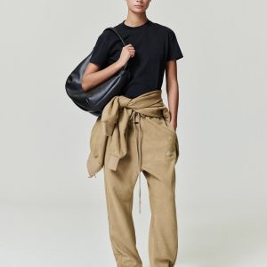 Womens Suede Fleece Signature Relaxed Pant