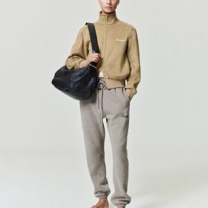 Womens Suede Fleece Signature Vintage Track Jacket