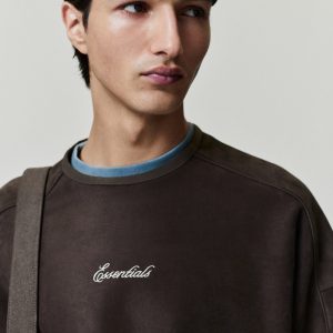 Suede Fleece Signature Modern Crewneck Sweatshirt